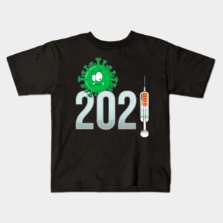 Cartoon Funny Covid Vaccination Awareness 2021 Kids T-Shirt